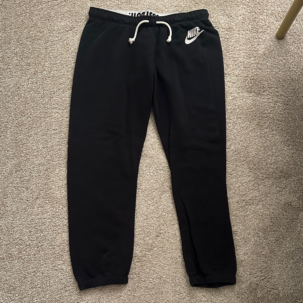 Nike women’s Black Sweatpants with White Logo